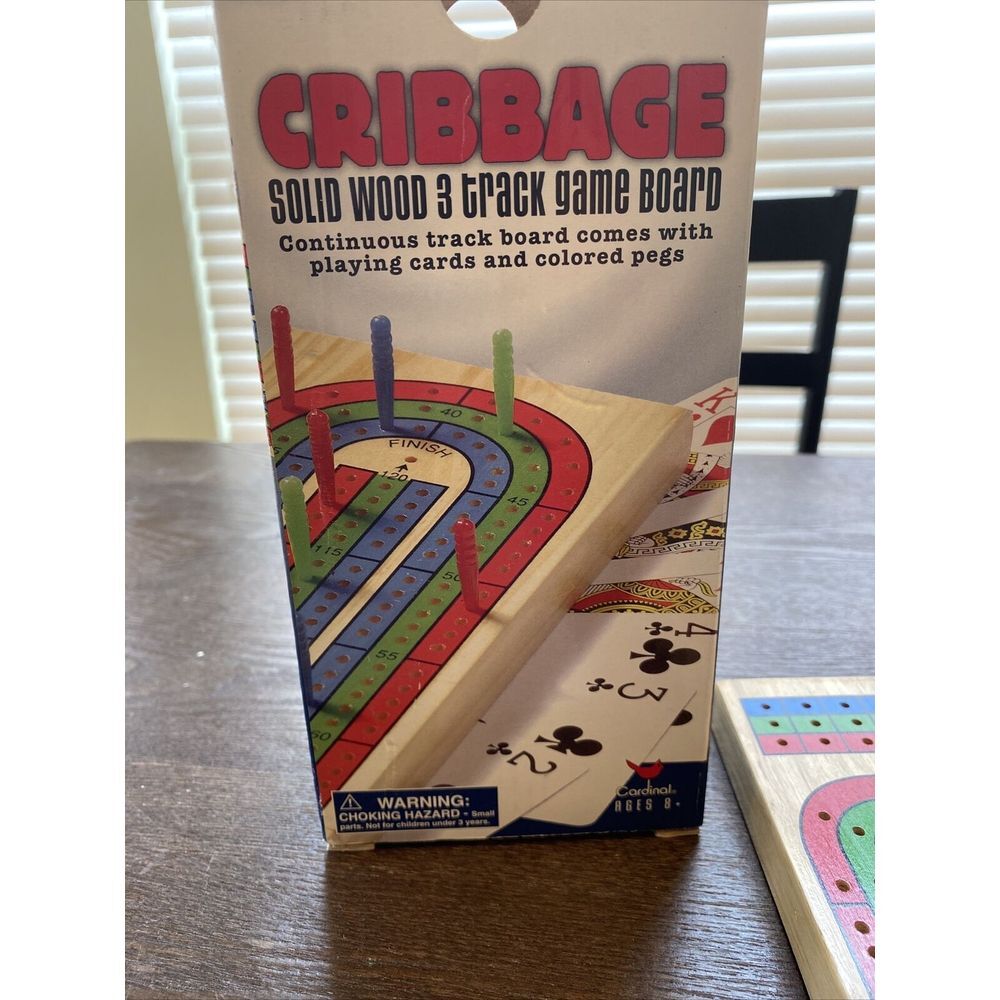 Cardinal Cribbage Board Game Solid Wood‎ 3 Track Style 6312  2 Player New Sealed